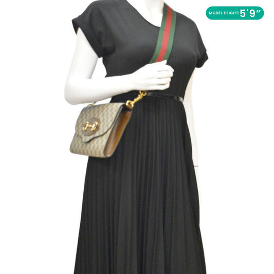 Gucci Horsebit Supreme Shoulder Bag Canvas Beige Bag 677286