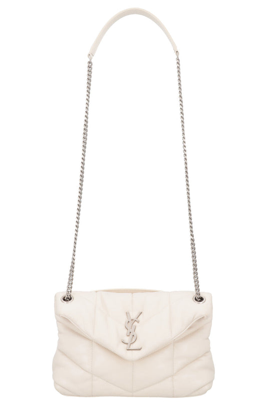 YSL Saint Laurent Crossbody Bag Lou Lou Puffer Ivory