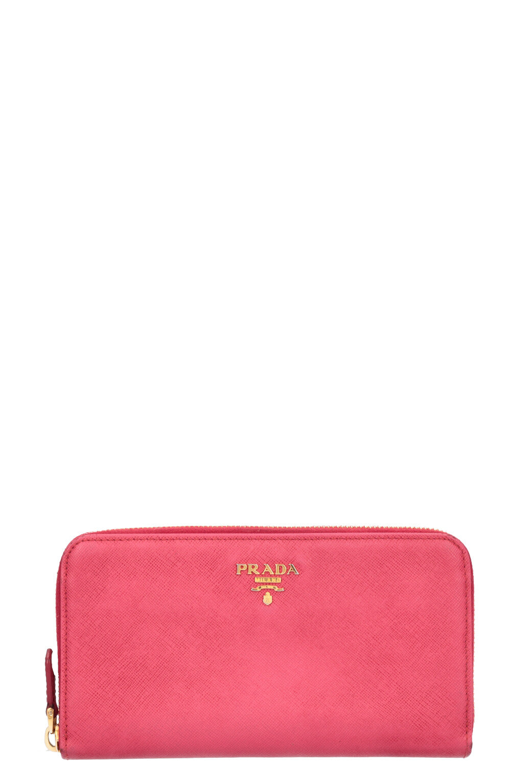 Prada Wallet Saffiano Pink Zip Handbag