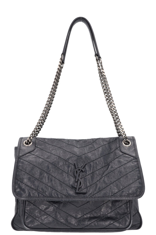 YSL Saint Laurent Niki Shoulder Bag Blue Large