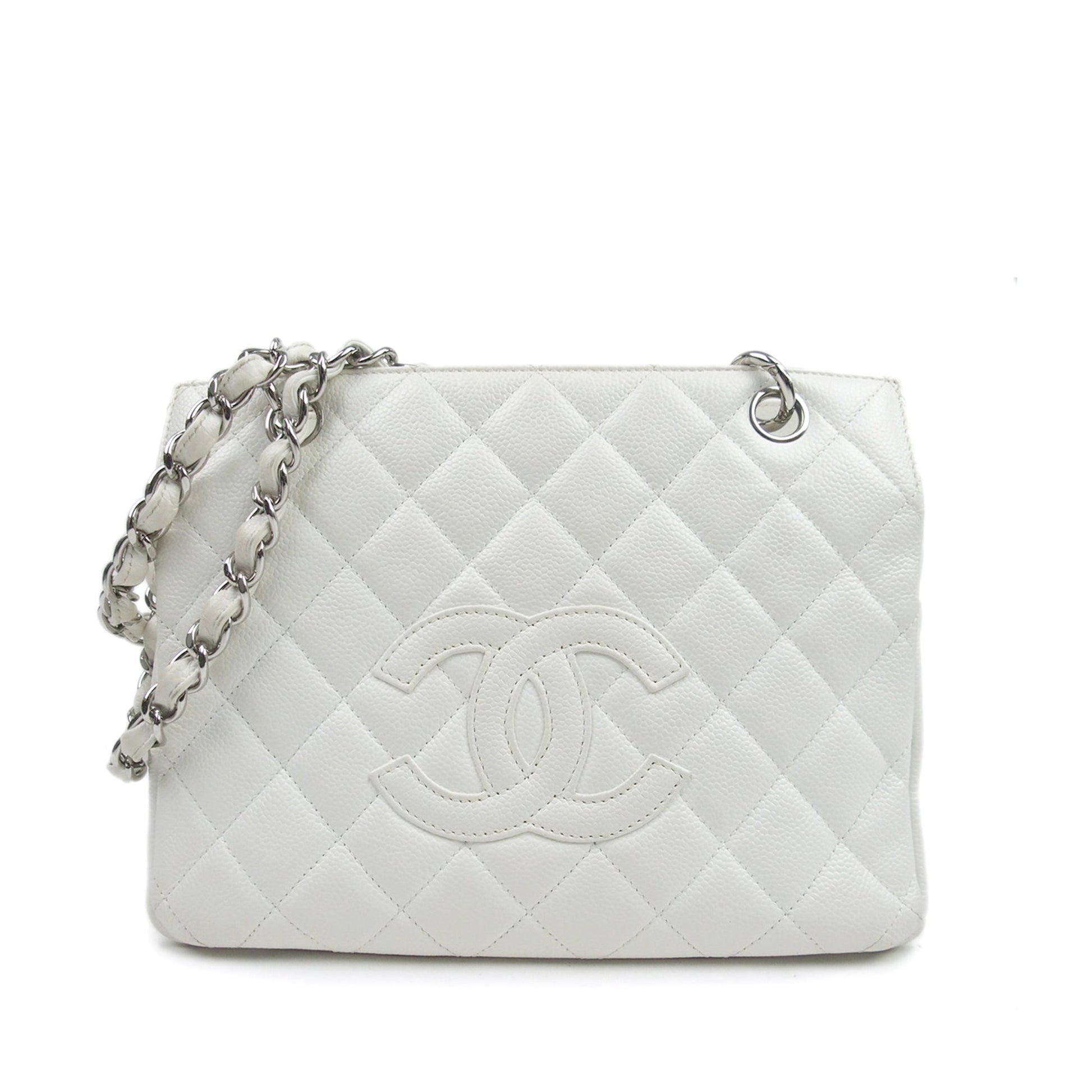 Chanel Caviar Petite Timeless Shopping Tote White Tote Bag
