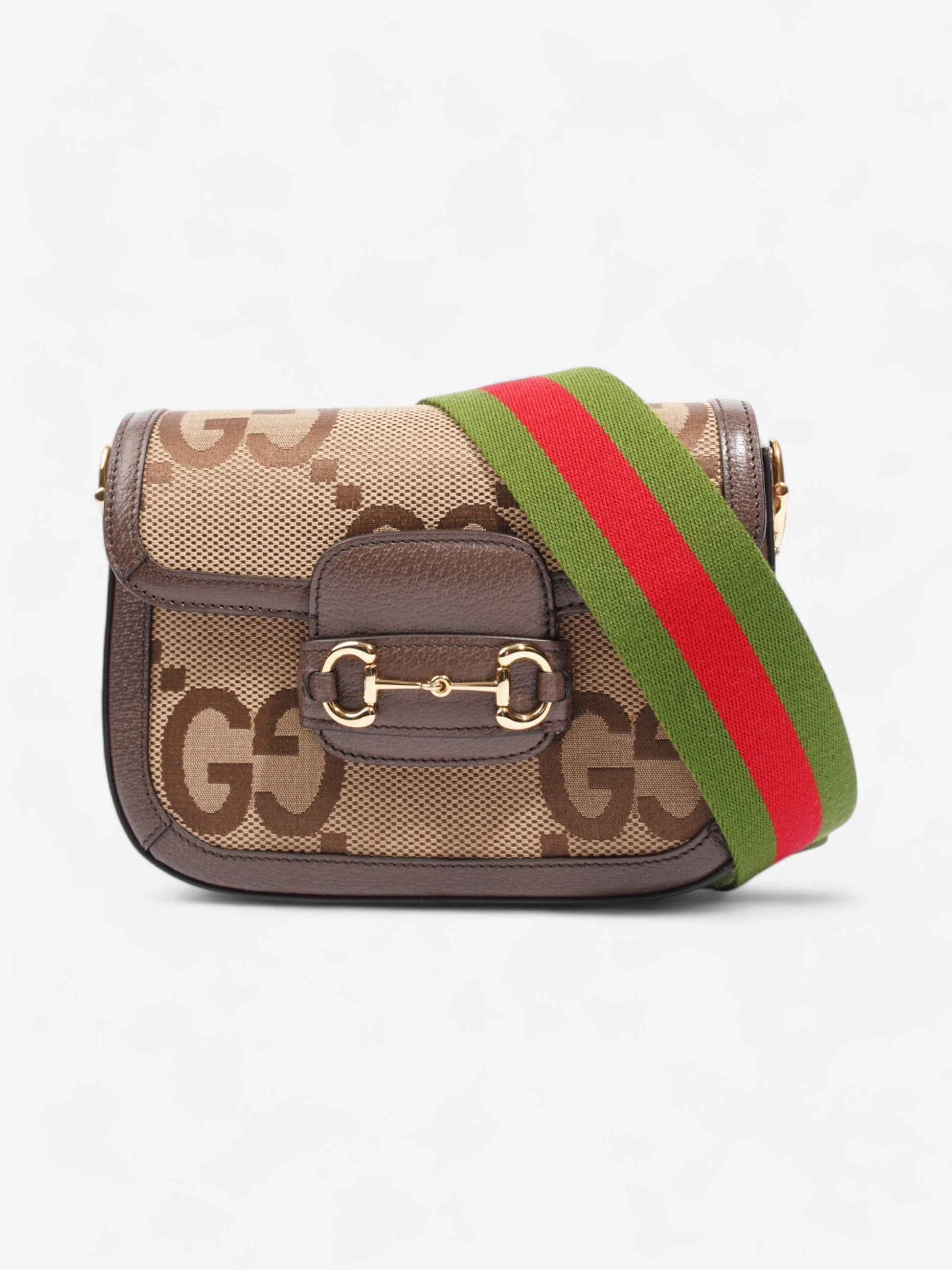 Gucci Horsebit Supreme Fabric Crossbody Bag Brown Mini