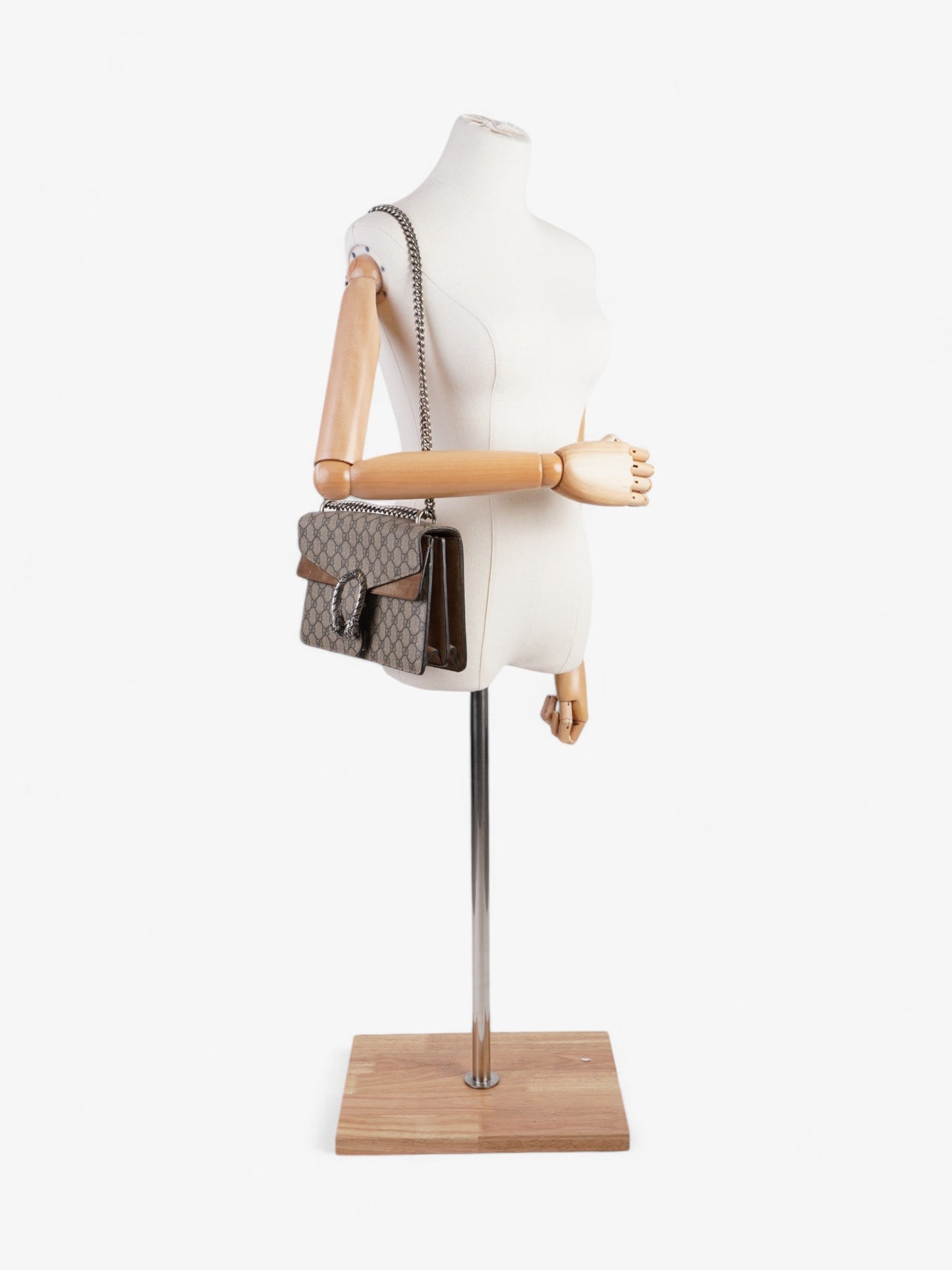 Gucci Dionysus Supreme Coated Shoulder Bag Canvas Beige