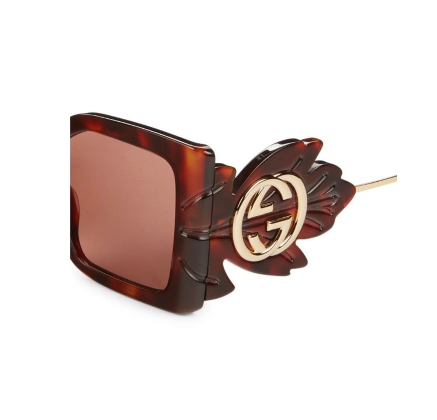 Gucci LEAF HAVANA Gold Sunglasses