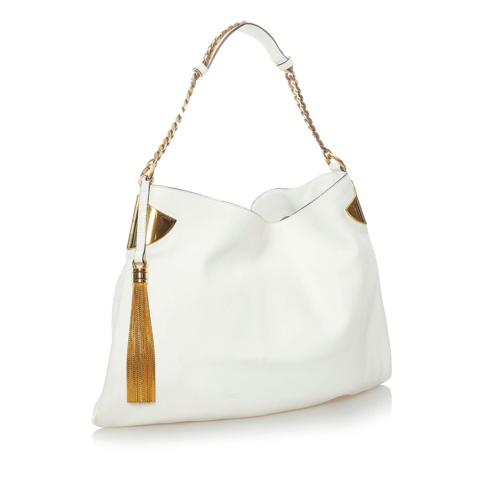 Gucci SHG Leather Calf White Chain Shoulder Bag