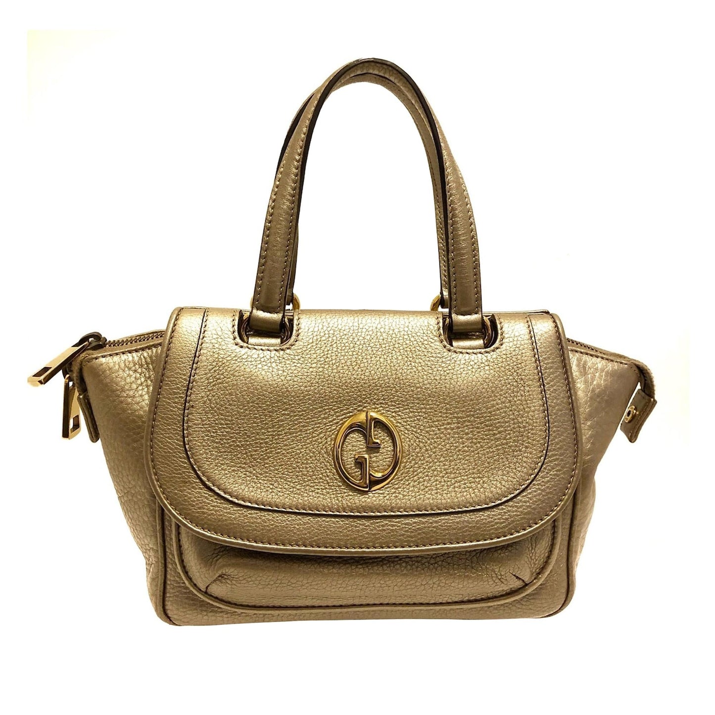 Gucci SHG-xKgunJ Calf Gold Satchel Bag