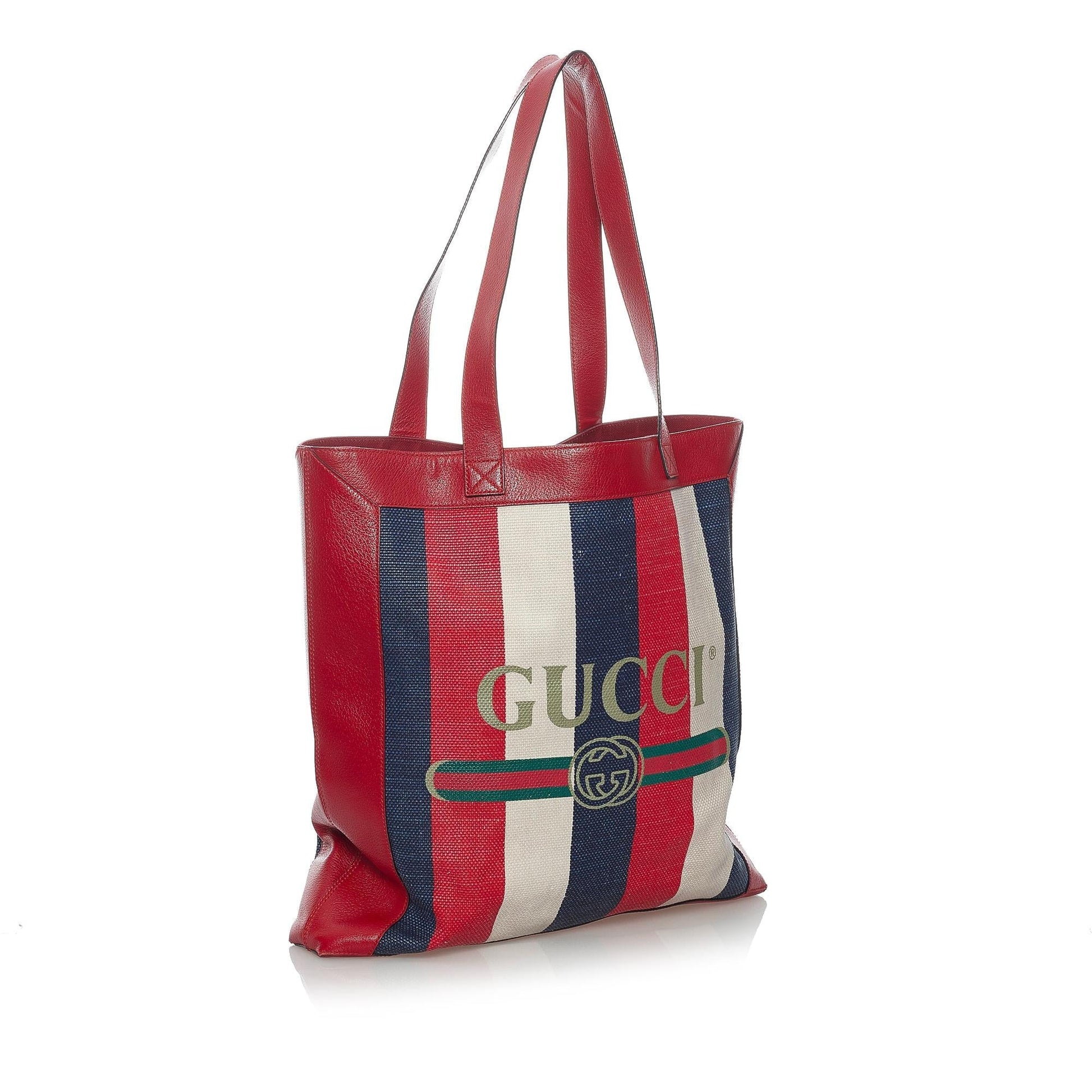Gucci Sylvie Baiadera SHG-SIjZzF Canvas Calf Red Tote Bag