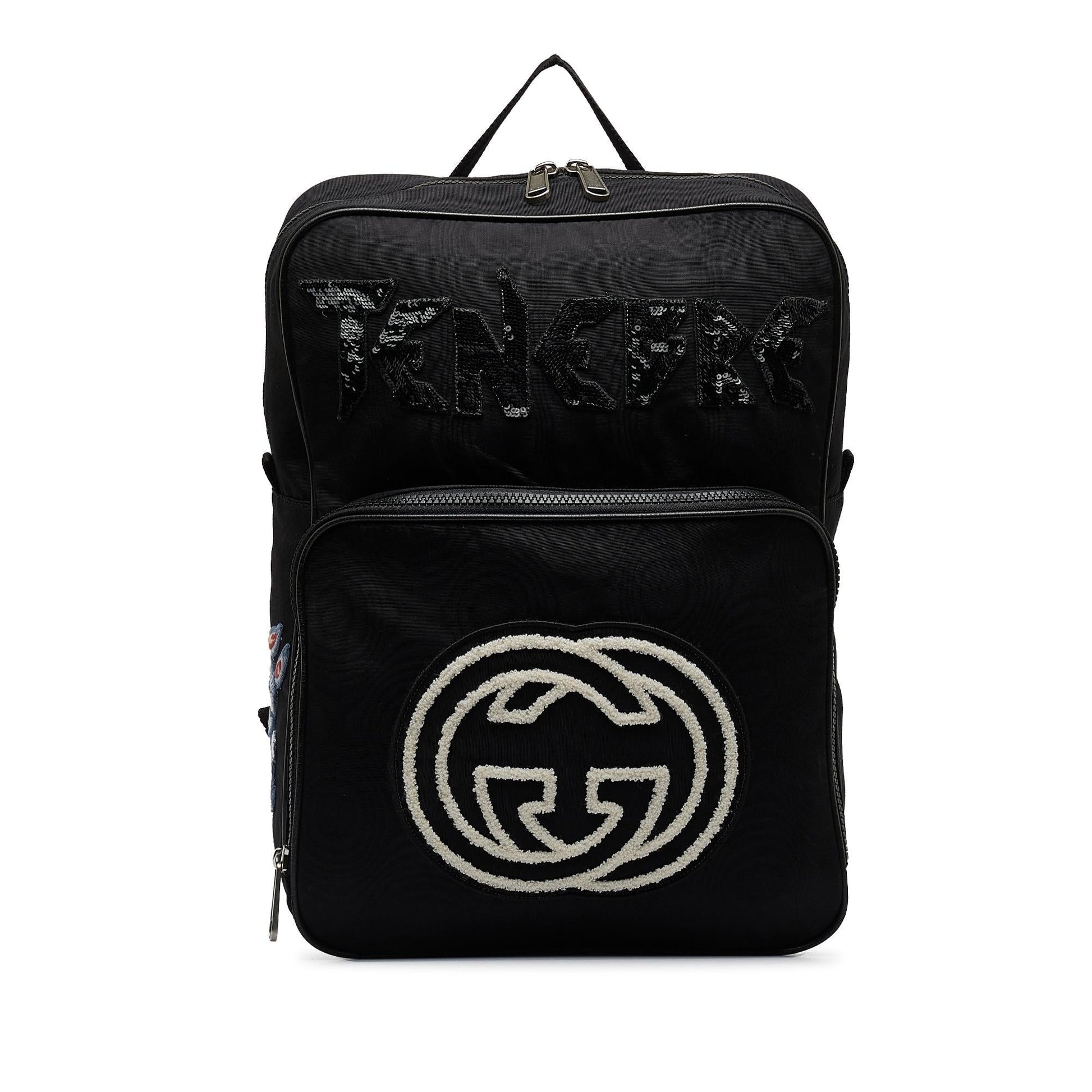 Gucci 80's Patch Tenebre GG Backpack Nylon Black