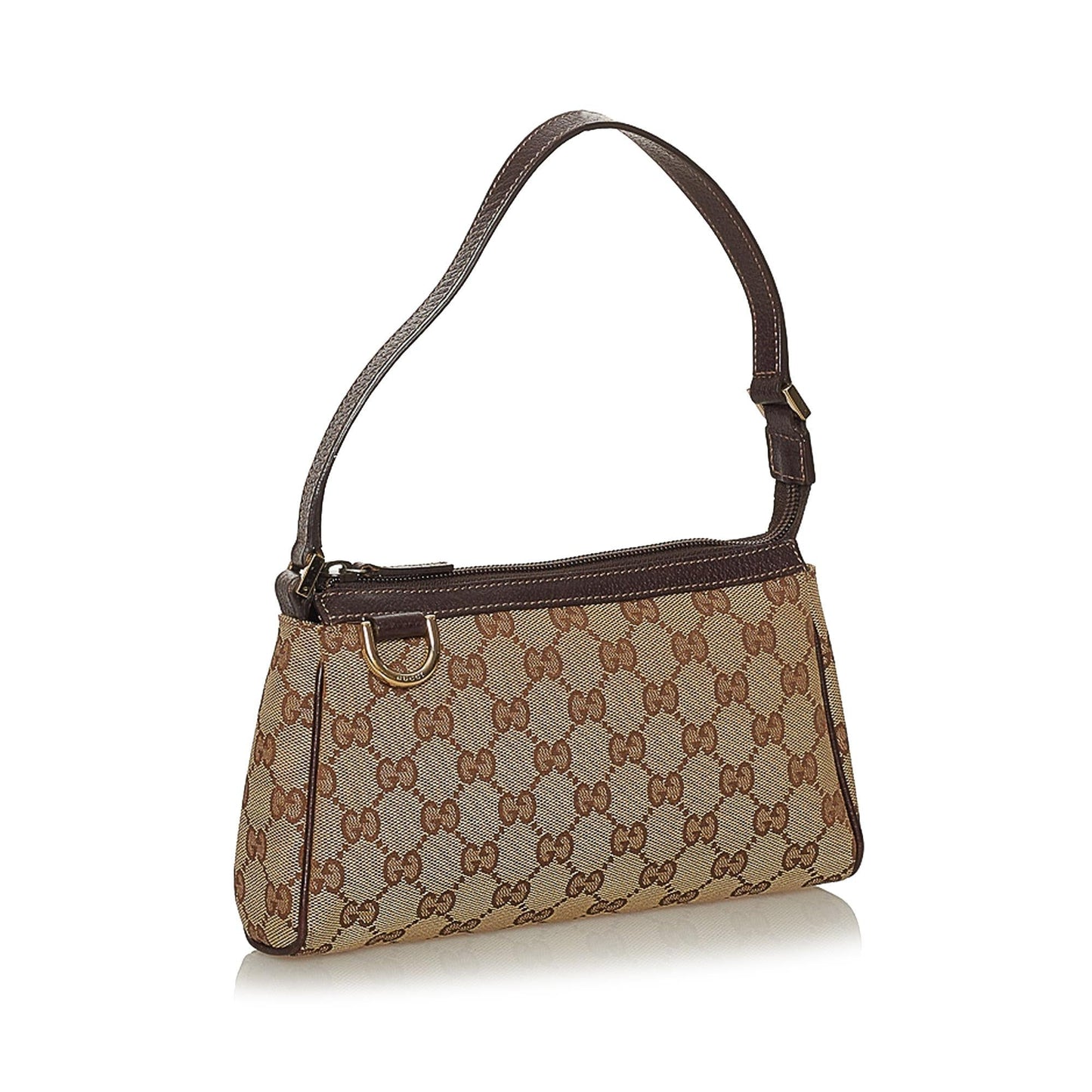 Gucci Abbey GG Baguette SHG Canvas Brown Handbag Baguette Shg