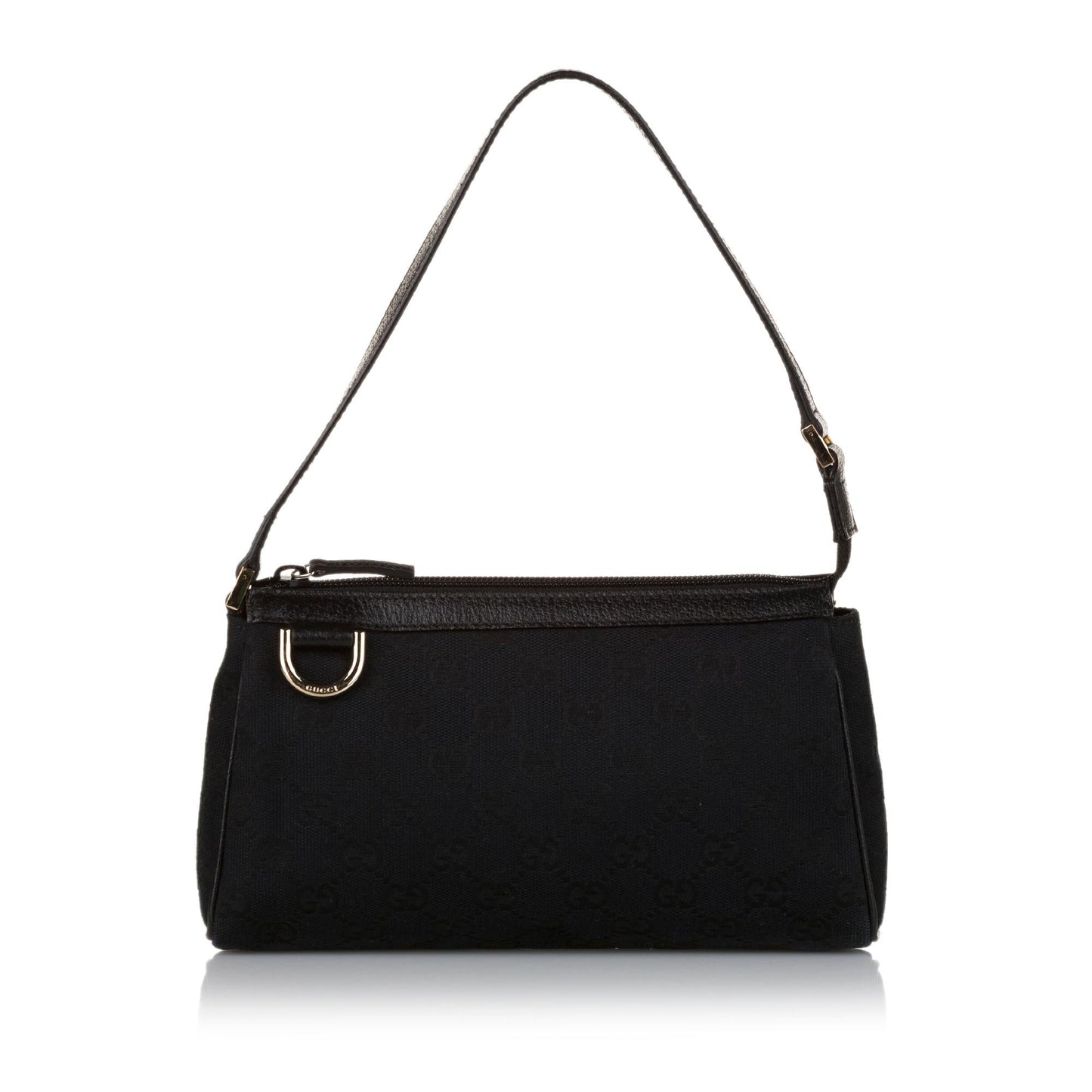Gucci Abbey GG Baguette SHG Canvas Black Handbag
