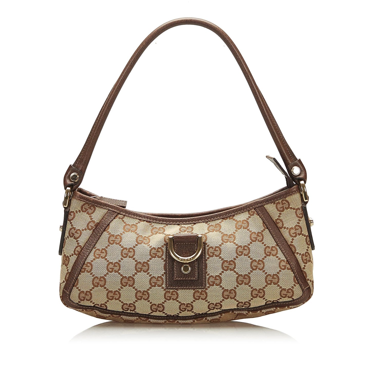 Gucci Abbey GG Baguette SHG Canvas Brown Handbag