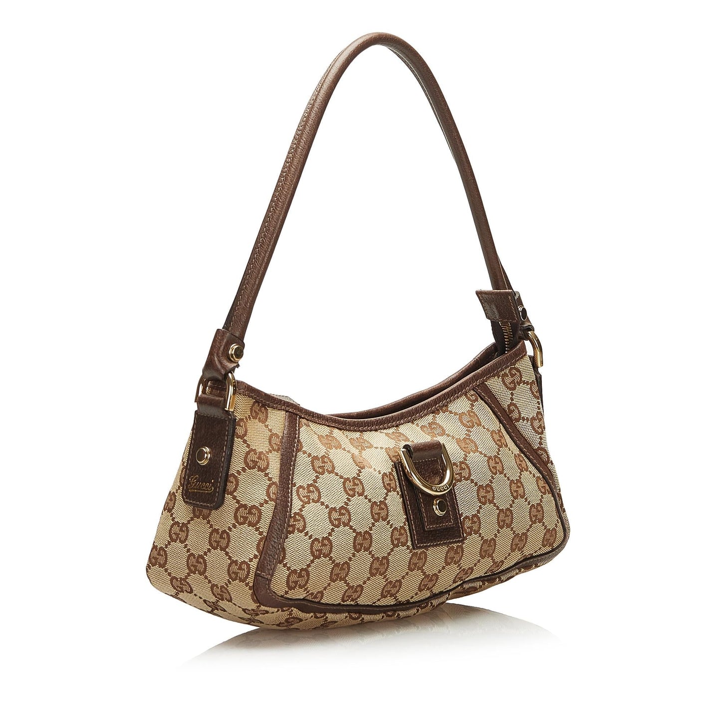 Gucci Abbey GG Baguette SHG Canvas Brown Handbag