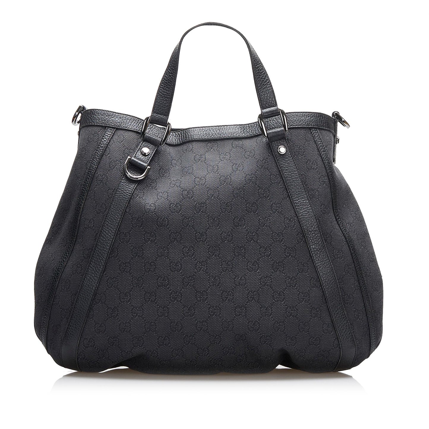Gucci Abbey GG SHG-R2bVjk Canvas Black Satchel Bag