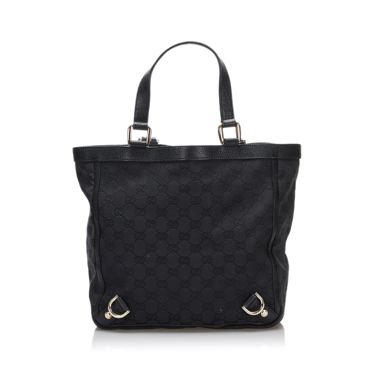 Gucci Abbey GG SHG Canvas Calf Black Tote Bag