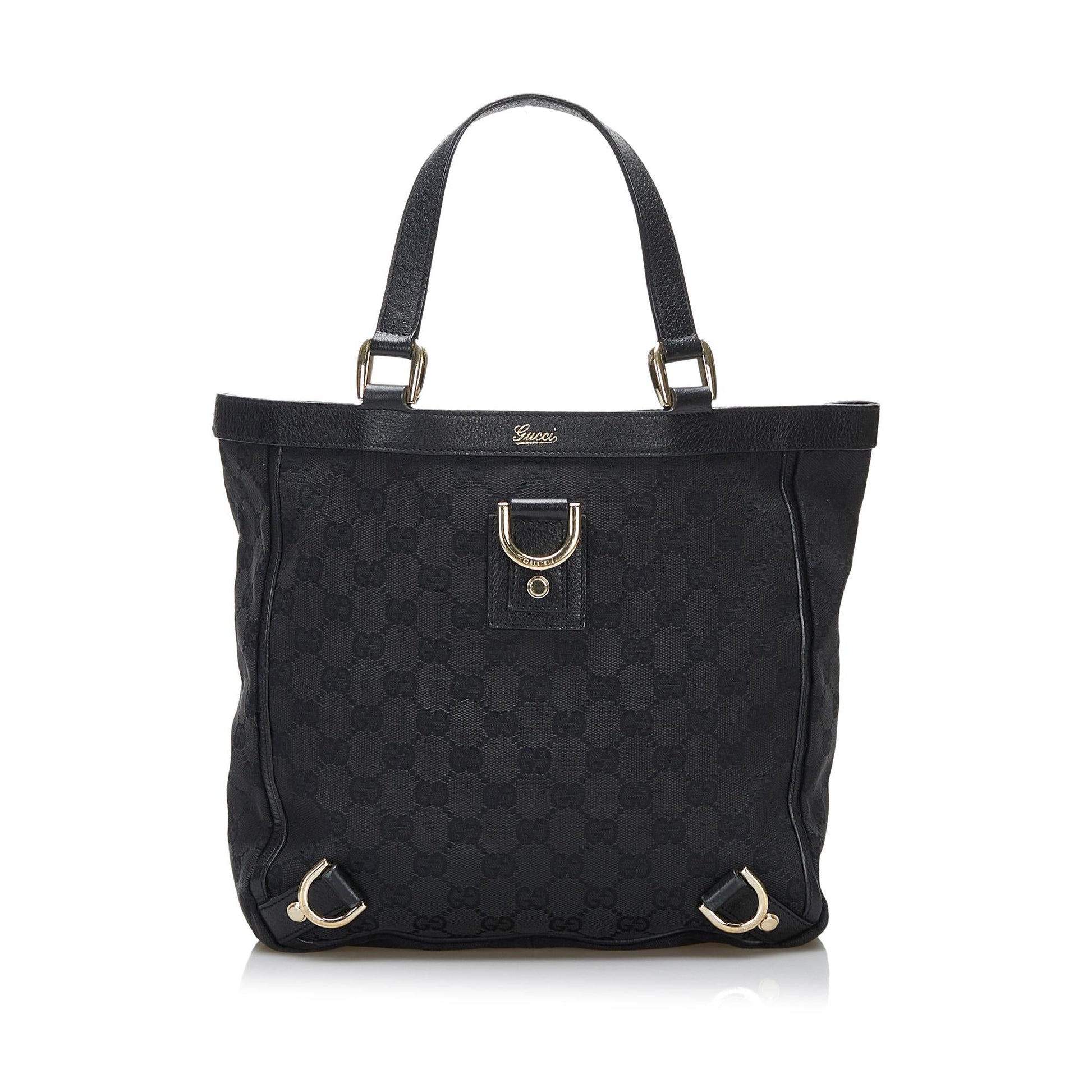 Gucci Abbey GG SHG-maqJoz Canvas Black Tote Bag