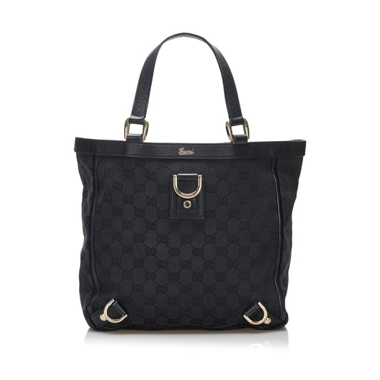 Gucci Abbey GG SHG-maqJoz Canvas Black Tote Bag