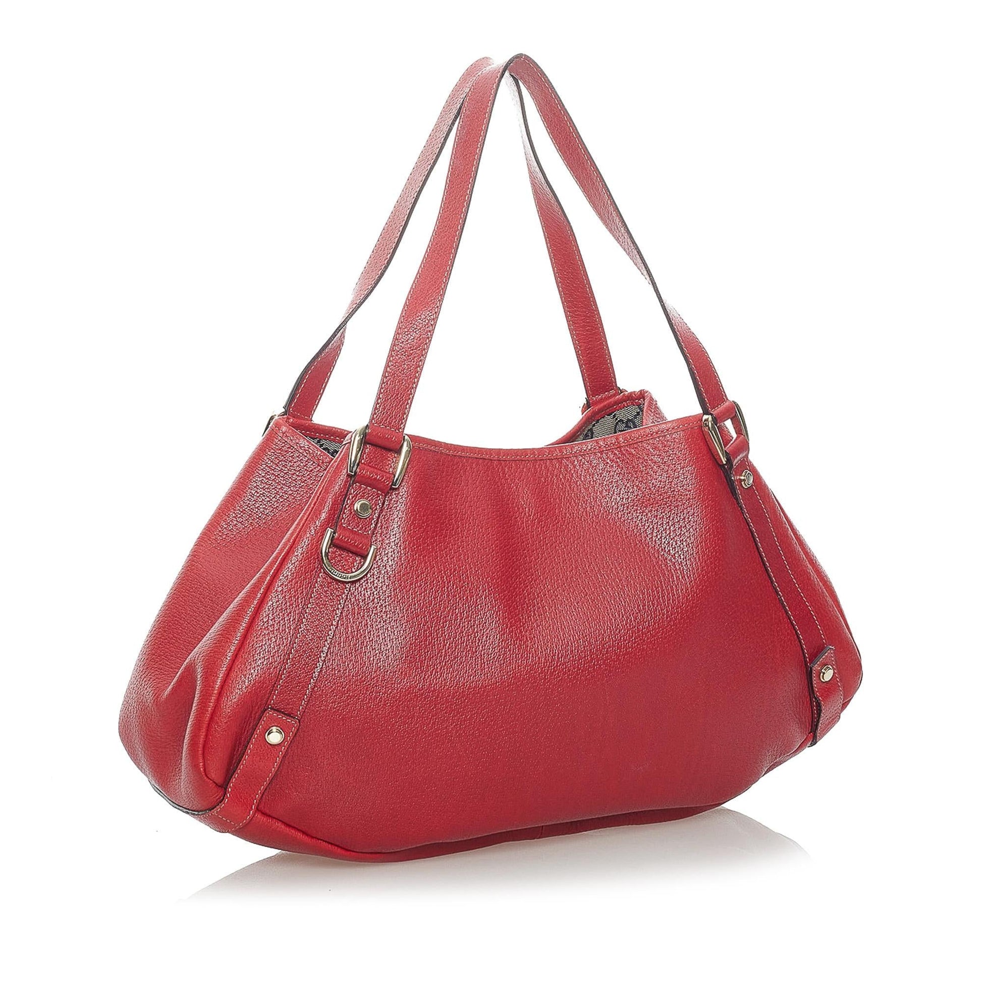 Gucci Abbey SHG Leather Calf Red Tote Bag