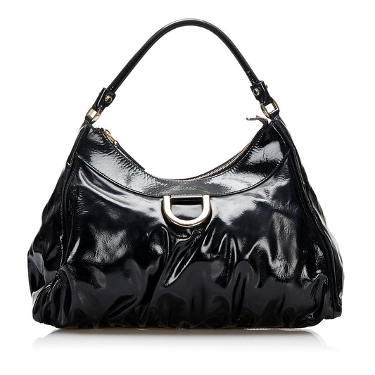 Gucci Abbey SHG-x6Qz8i Leather Patent Black Shoulder Bag