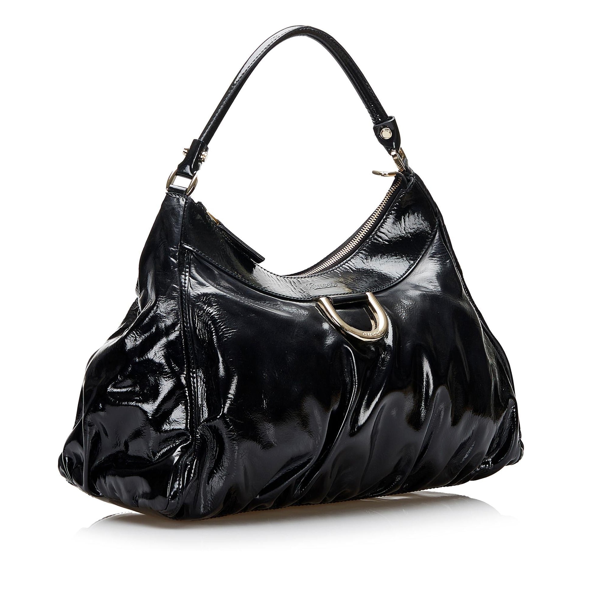 Gucci Abbey SHG-x6Qz8i Leather Patent Black Shoulder Bag