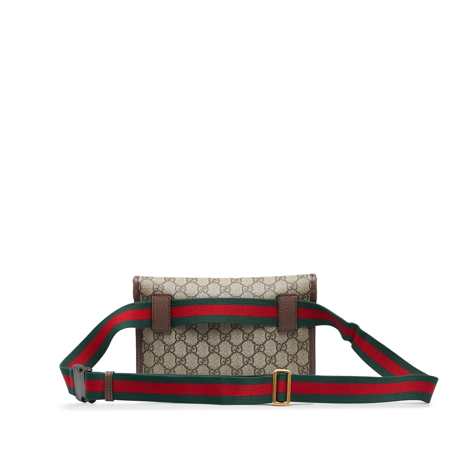 Gucci Animalier GG Supreme Belt SHG-R4Yuhs Canvas Brown Accessory