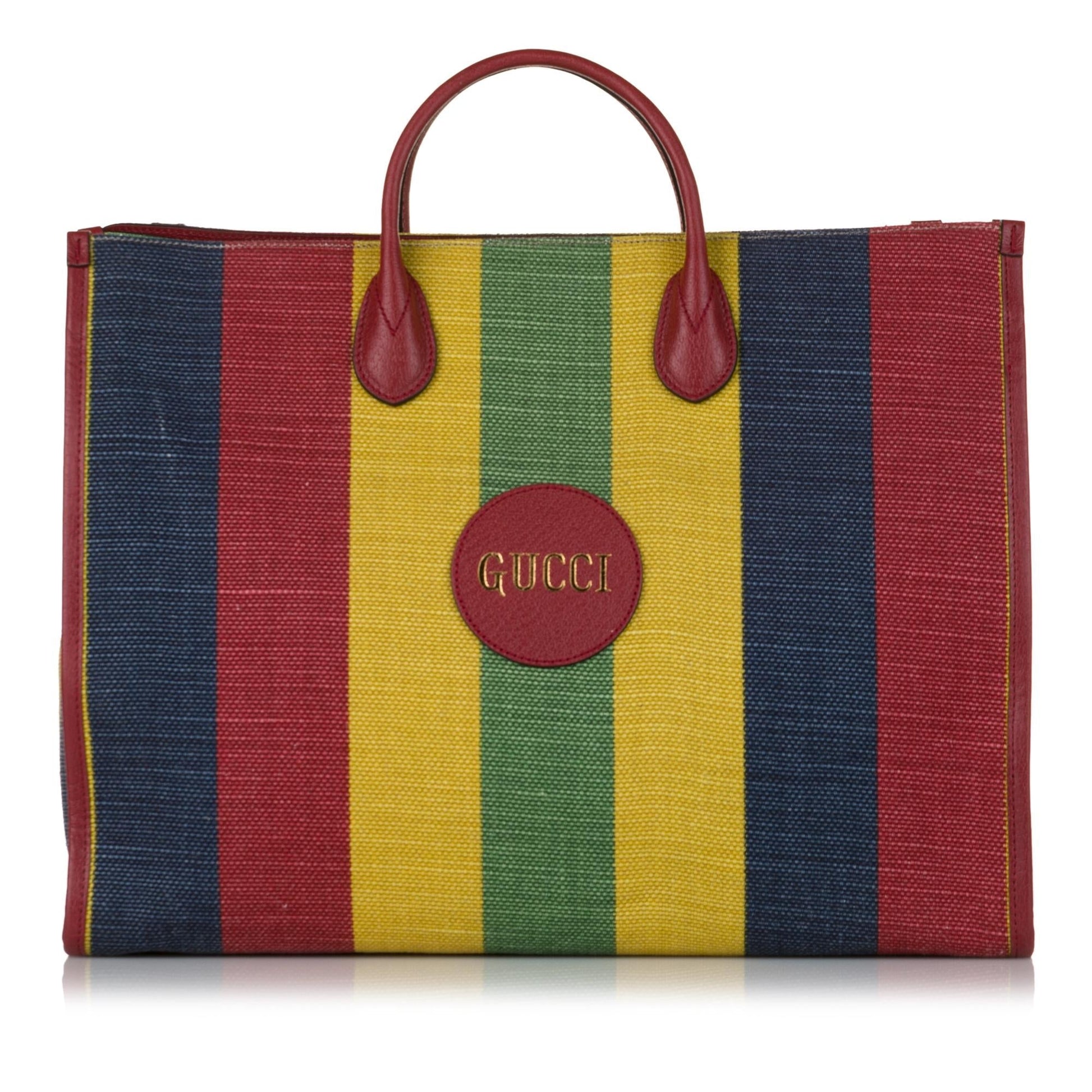 Gucci Baiadera Stripe SHG-ddvpMT Canvas Satchel Bag