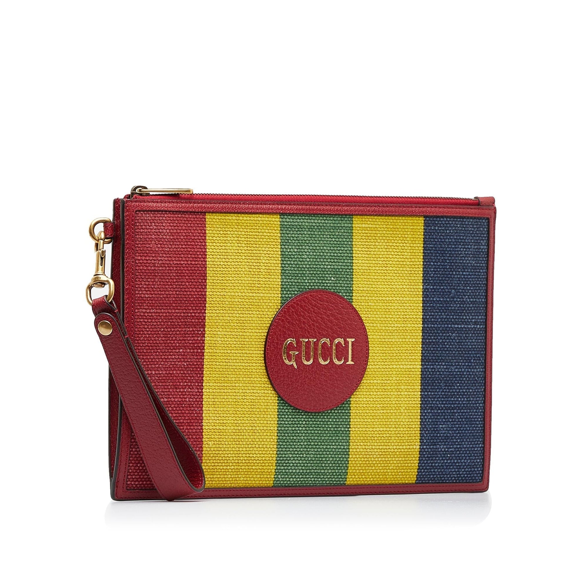 Gucci Baiadera Striped SHG-ODU98a Canvas Clutch Bag