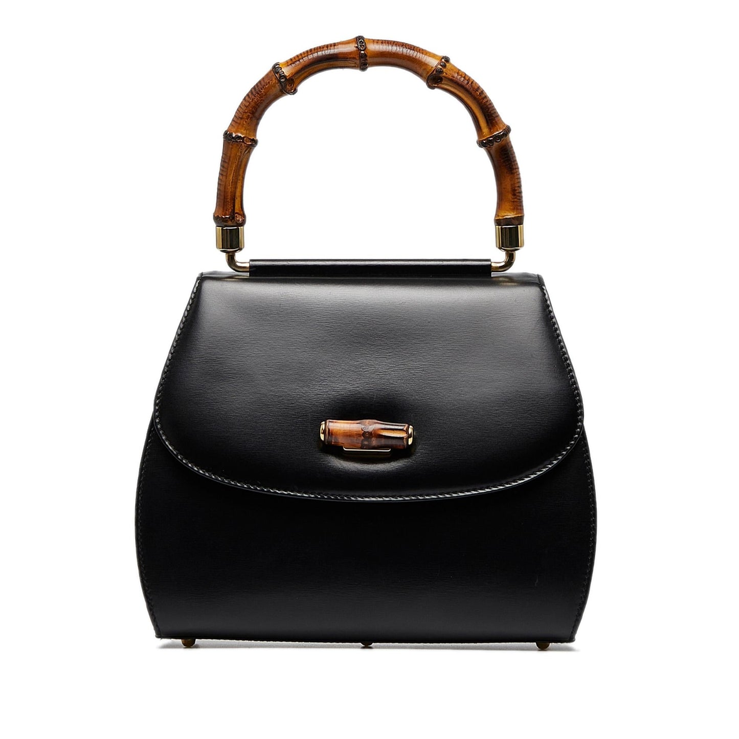 Gucci Bamboo SHG-dHyhS3 Calf Black Satchel Bag