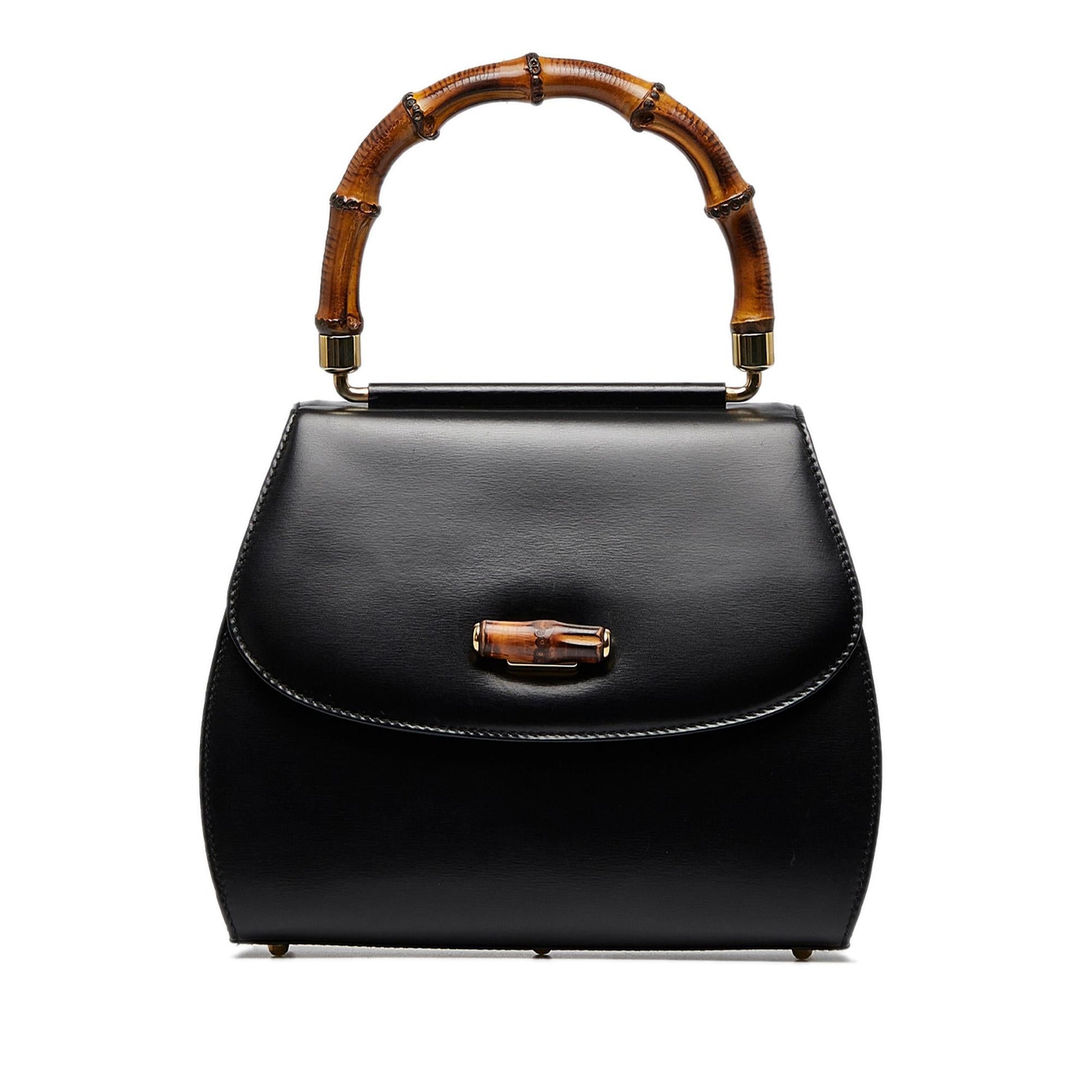 Gucci Bamboo SHG-dHyhS3 Calf Black Satchel Bag