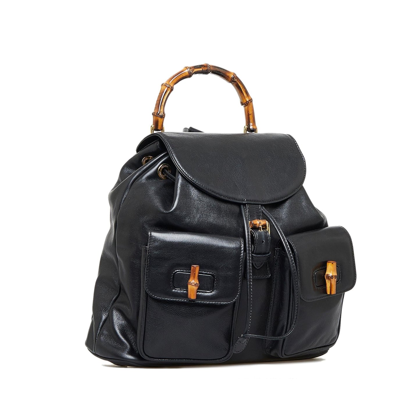 Gucci Bamboo Backpack SHG-VNIzll Calf Black