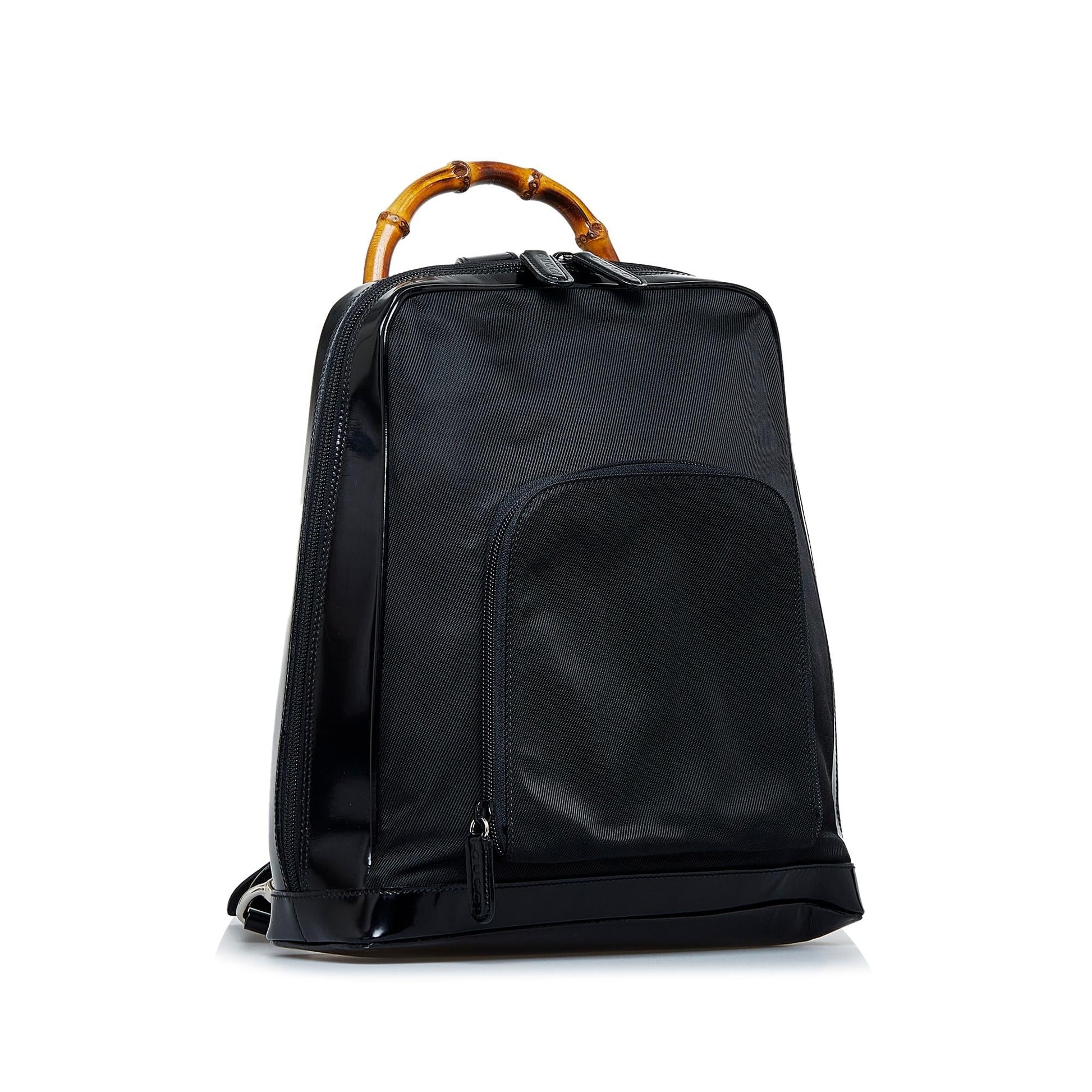 Gucci Bamboo Backpack SHG-BbeV0B Nylon Black
