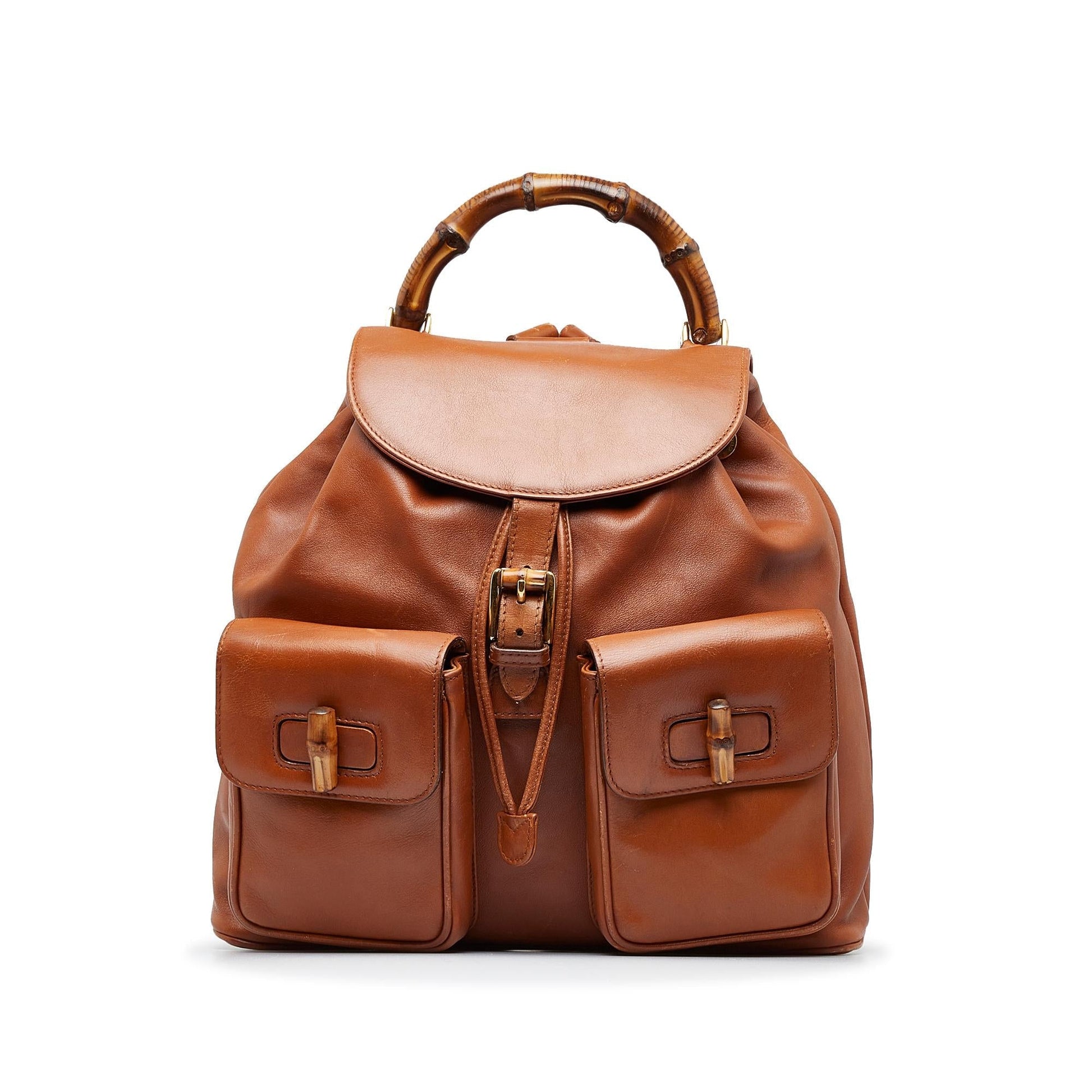 Gucci Bamboo Backpack SHG-UDftm6 Calf Brown