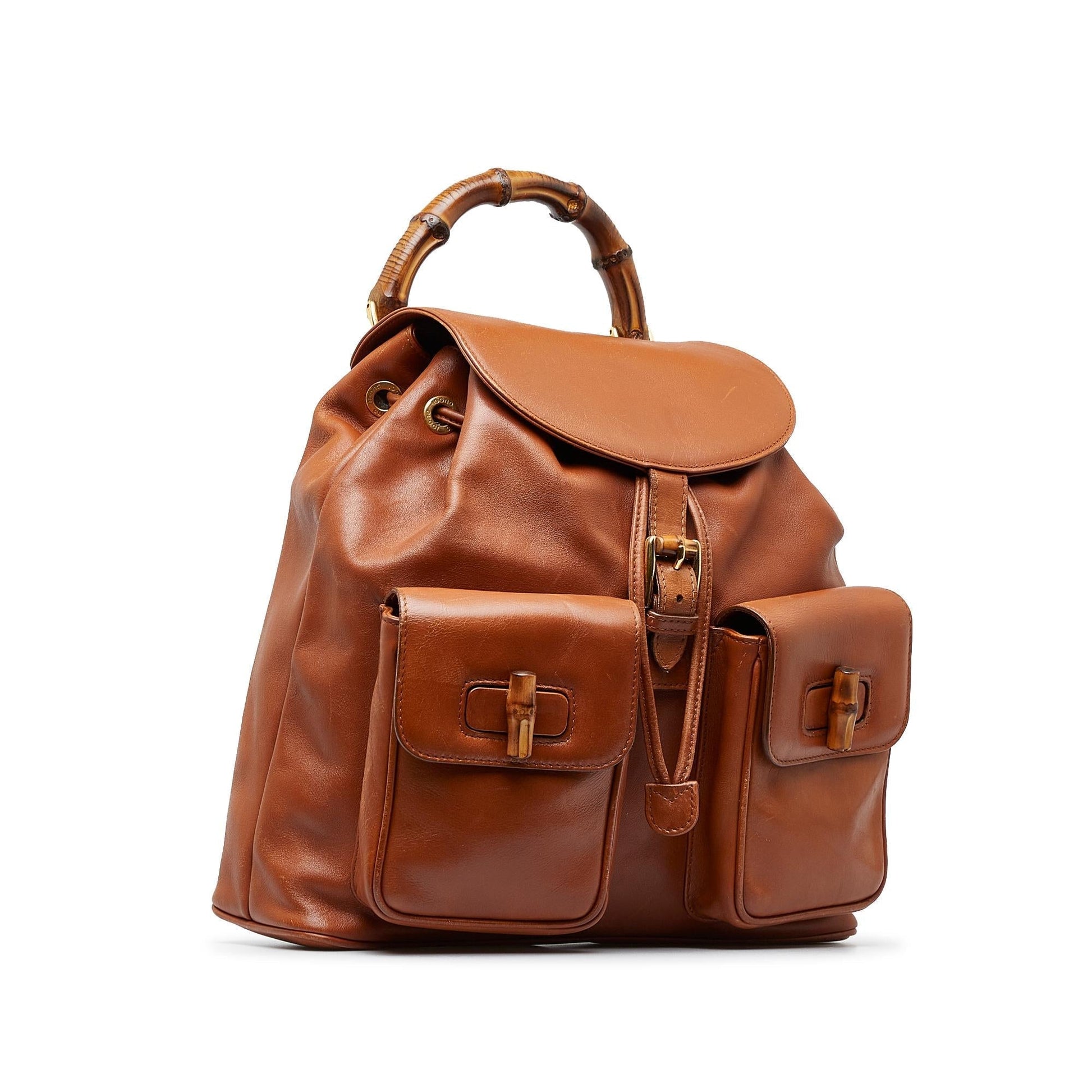 Gucci Bamboo Backpack SHG-UDftm6 Calf Brown