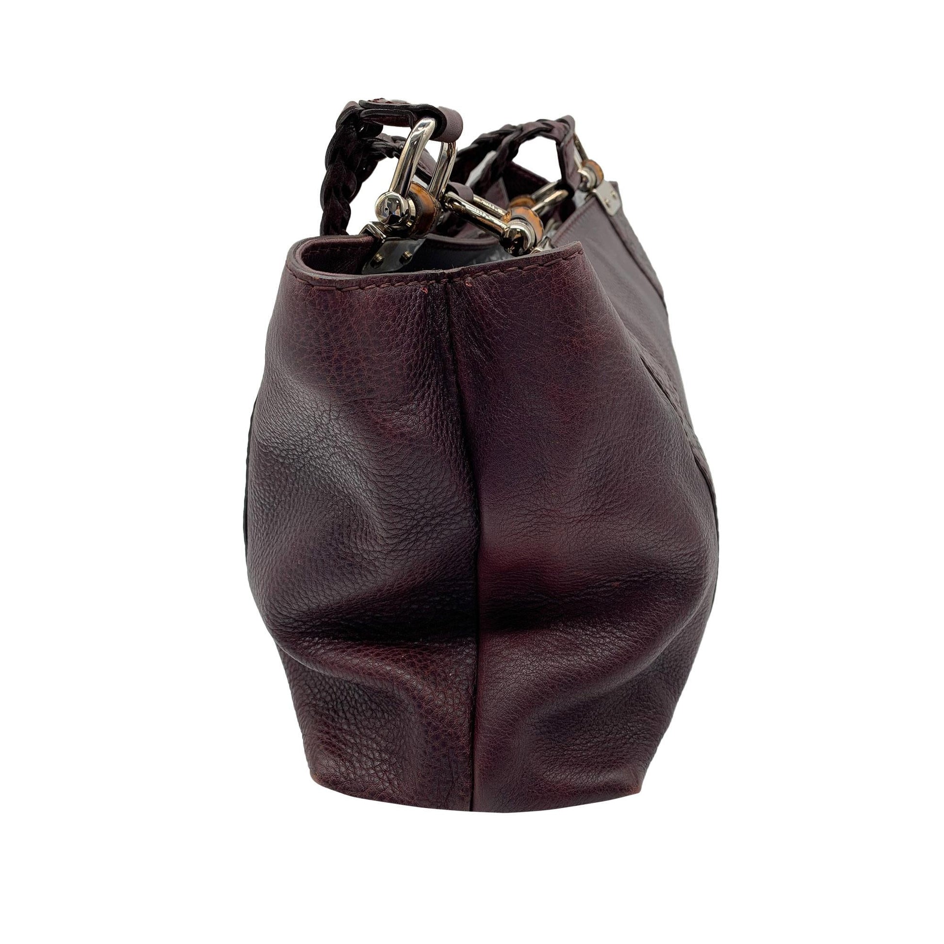 Gucci Bamboo Bar SHG Leather Calf Red Tote Bag