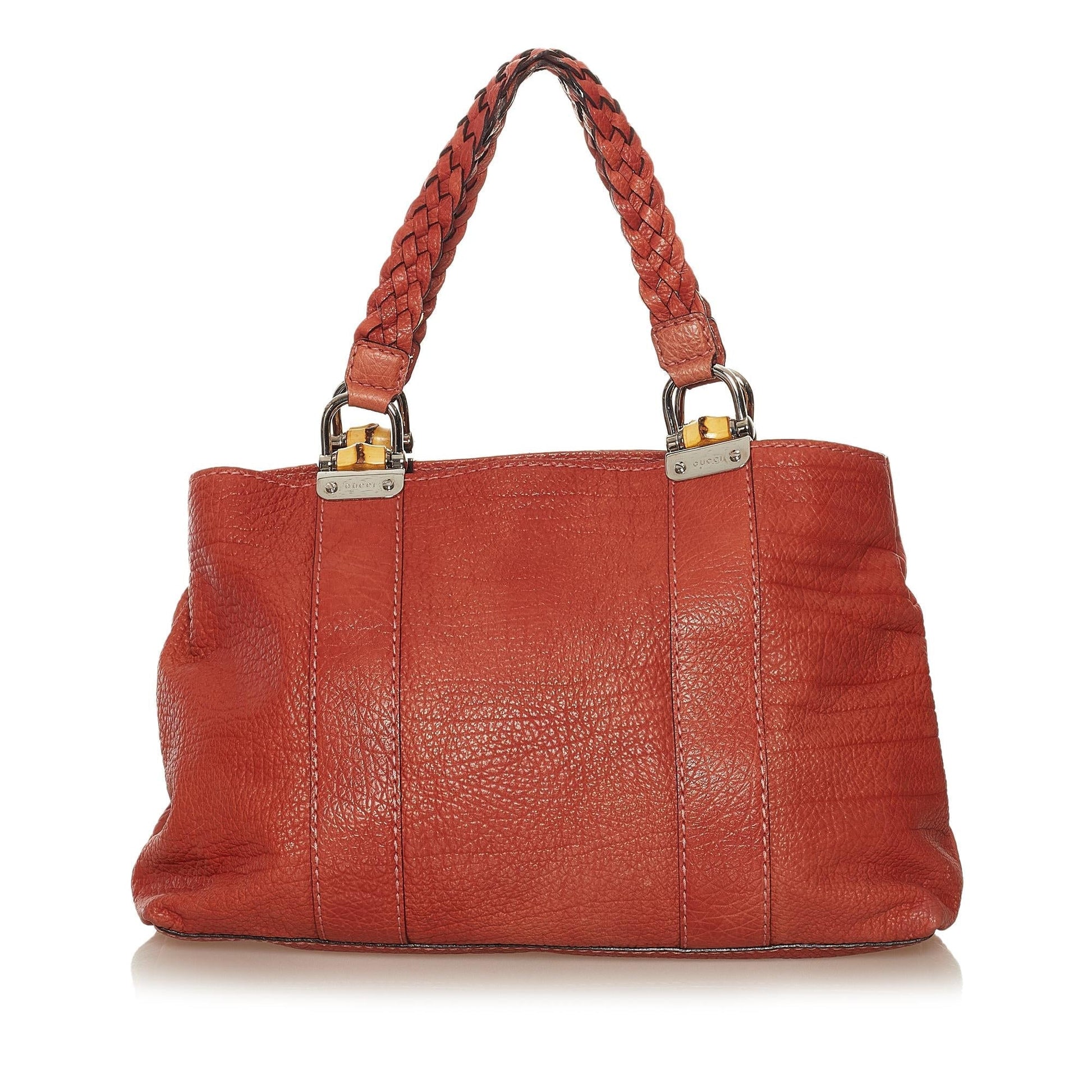 Gucci Bamboo Bar SHG-KsAjg1 Leather Calf Red Tote Bag