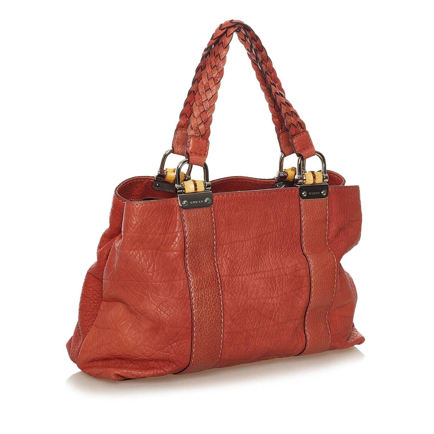 Gucci Bamboo Bar SHG-KsAjg1 Leather Calf Red Tote Bag
