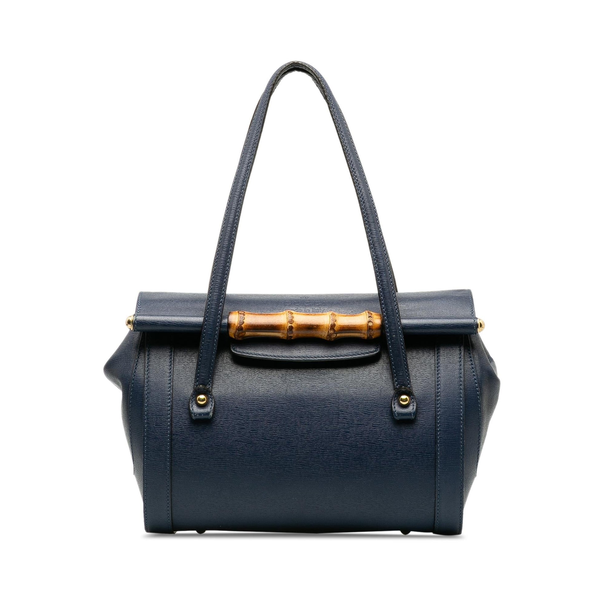 Gucci Bamboo Bullet SHG-T8uI5q Calf Blue Top Handle Shoulder Bag