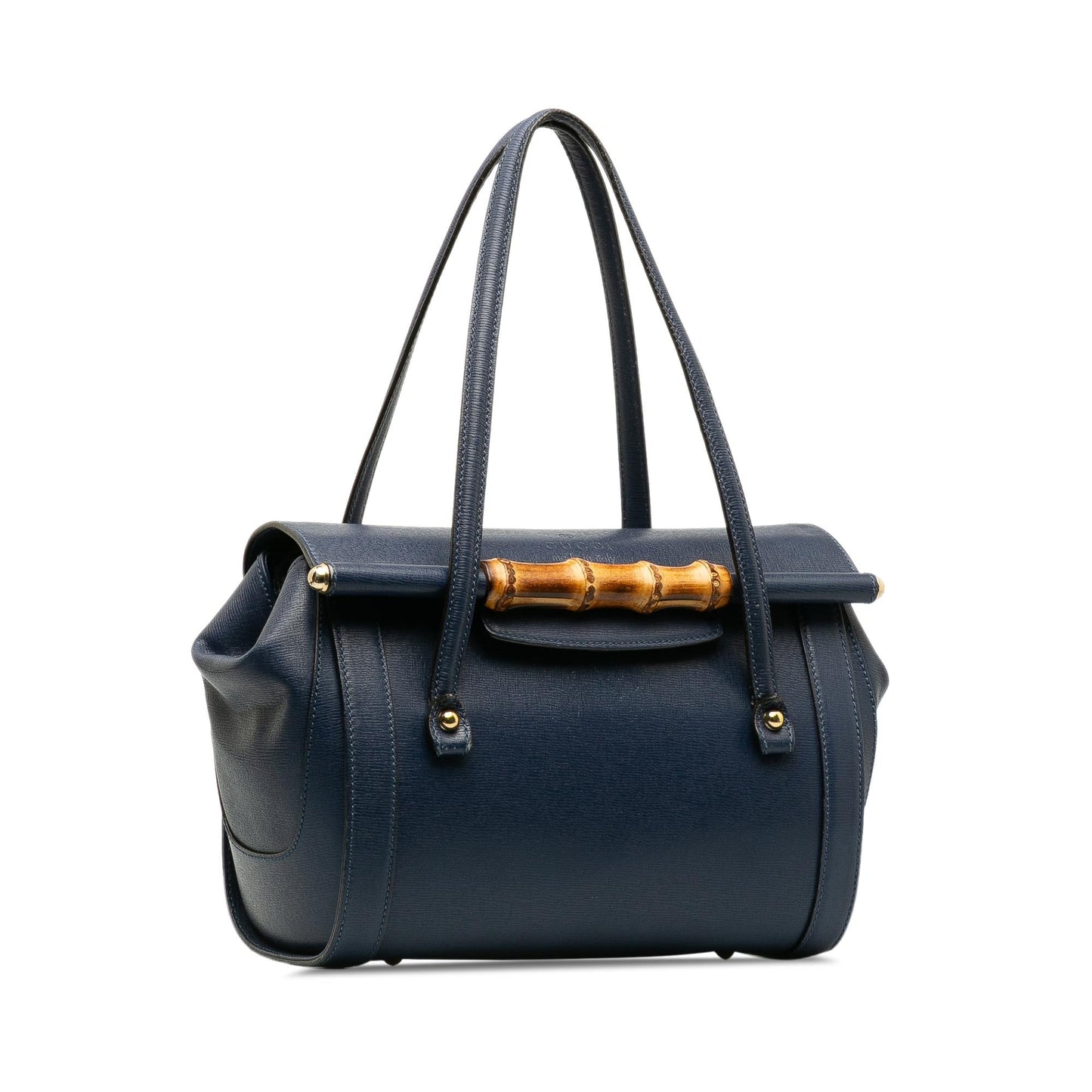 Gucci Bamboo Bullet SHG-T8uI5q Calf Blue Top Handle Shoulder Bag