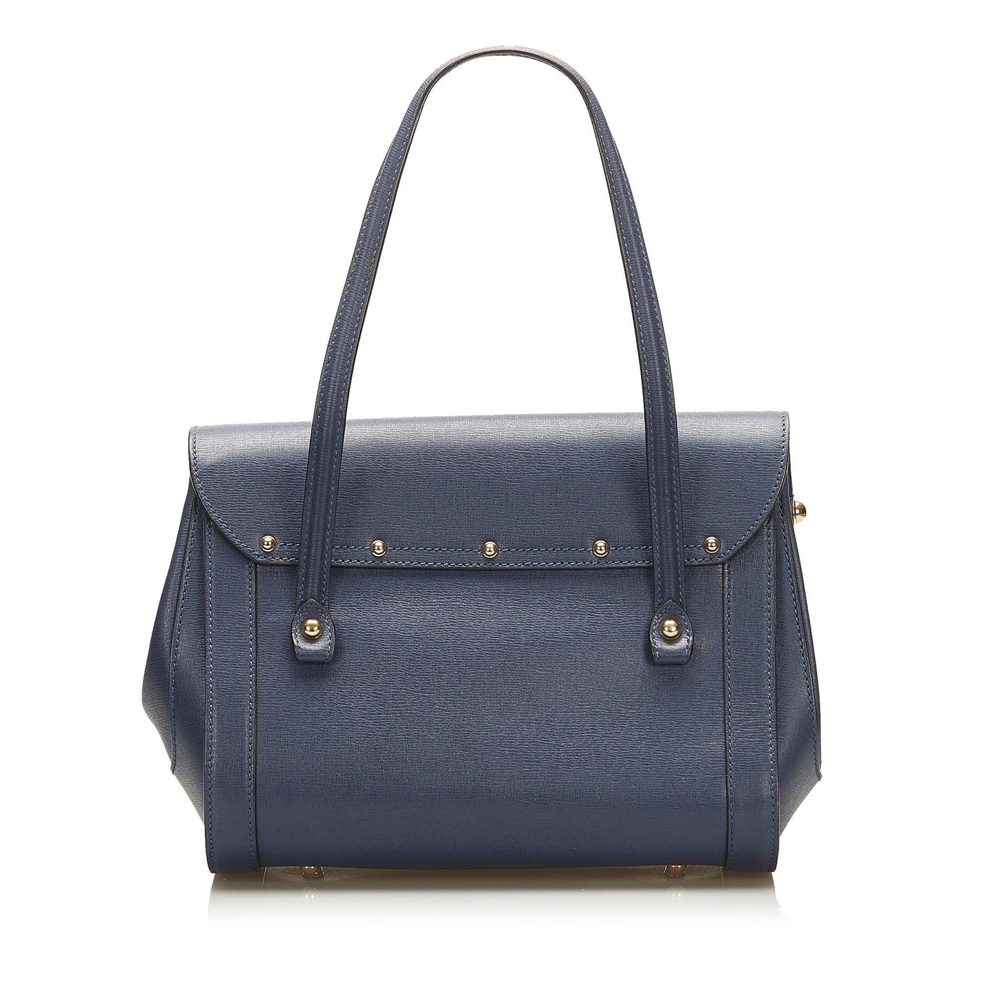 Gucci Bamboo Bullet SHG Calf Blue Top Handle Satchel Bag