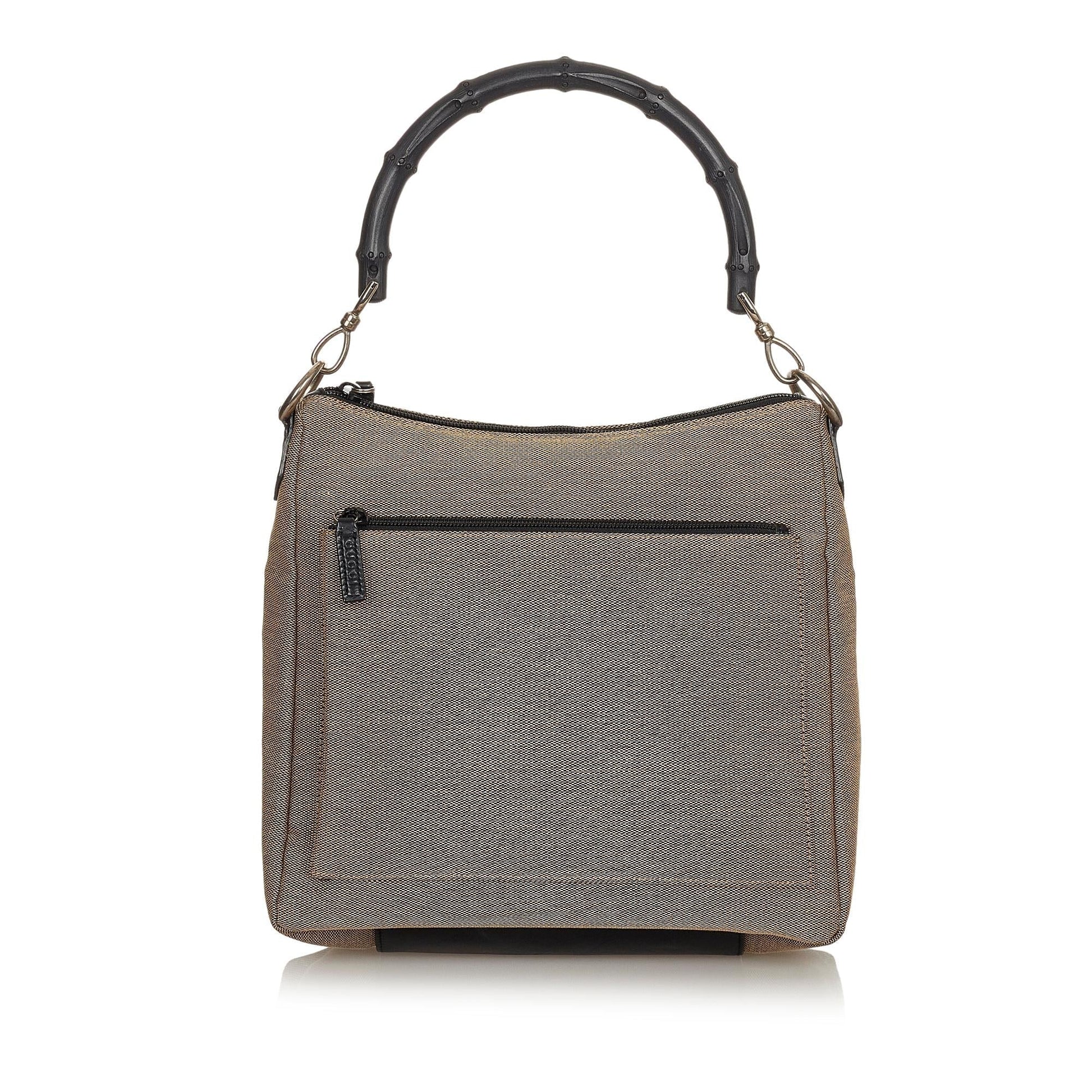 Gucci Bamboo SHG-fCN2xU Canvas Brown Satchel Bag