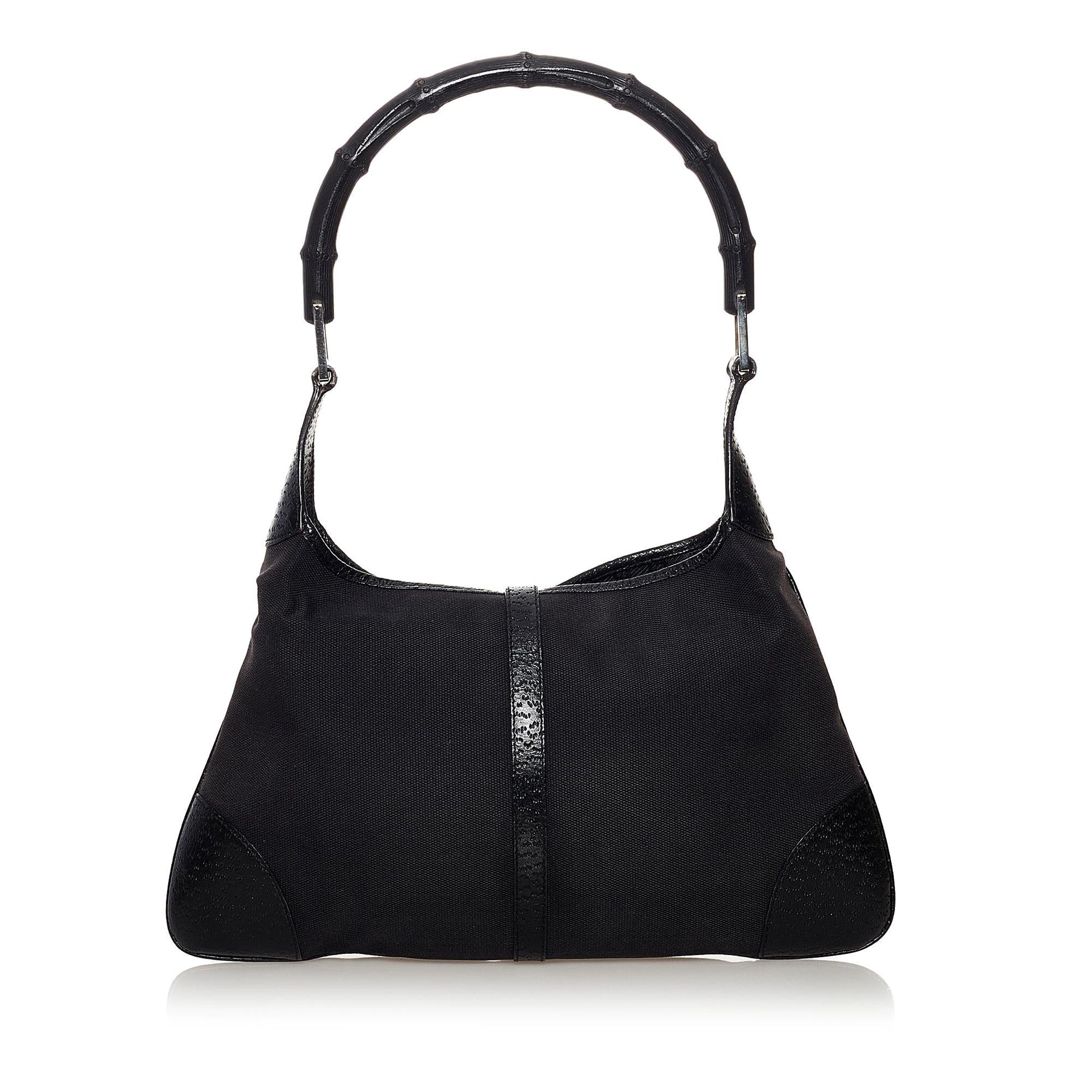 Gucci Bamboo Jackie SHG Canvas Black Shoulder Bag Bag Shg