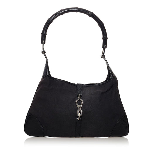 Gucci Bamboo Jackie SHG Canvas Black Shoulder Bag Bag Shg