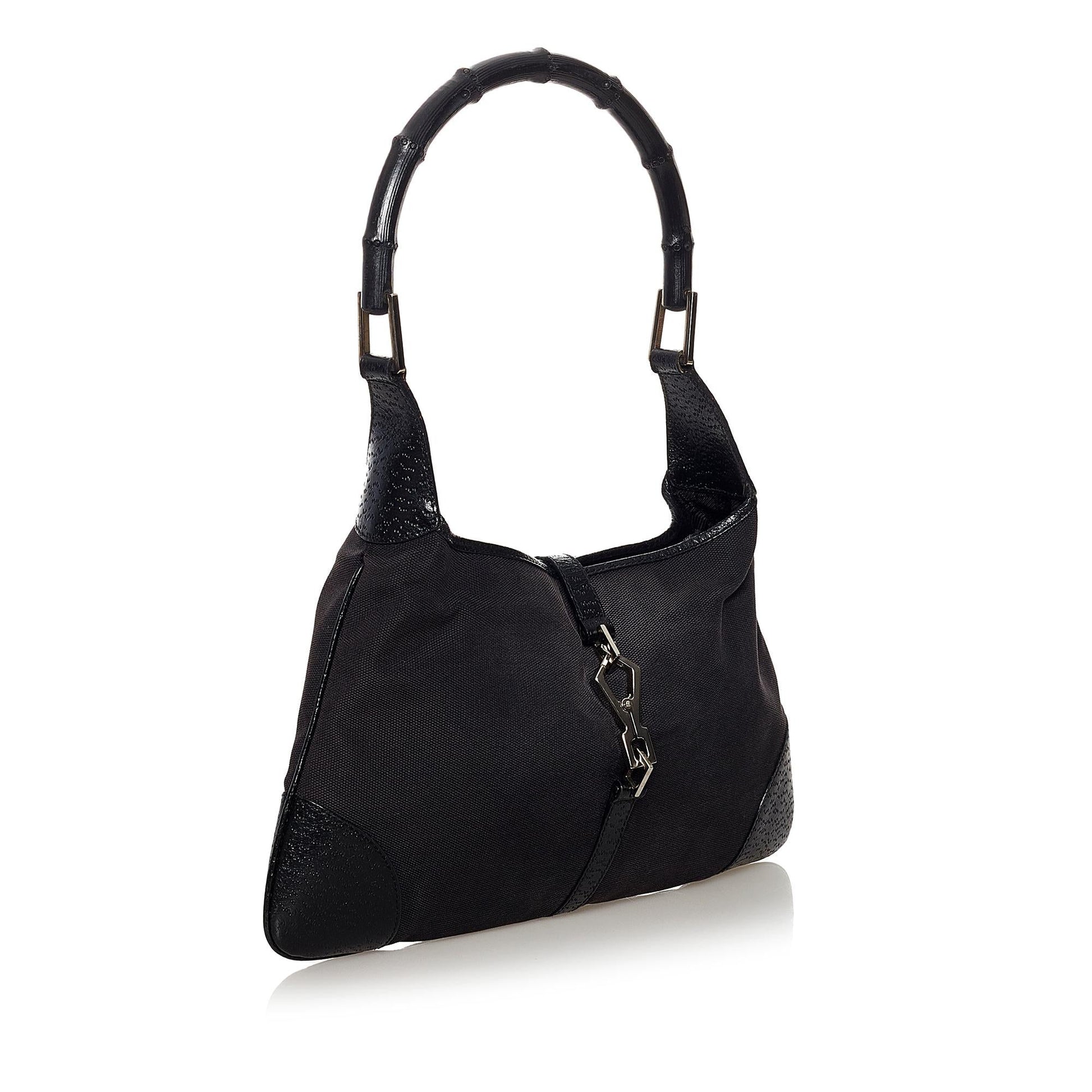 Gucci Bamboo Jackie SHG Canvas Black Shoulder Bag Bag Shg