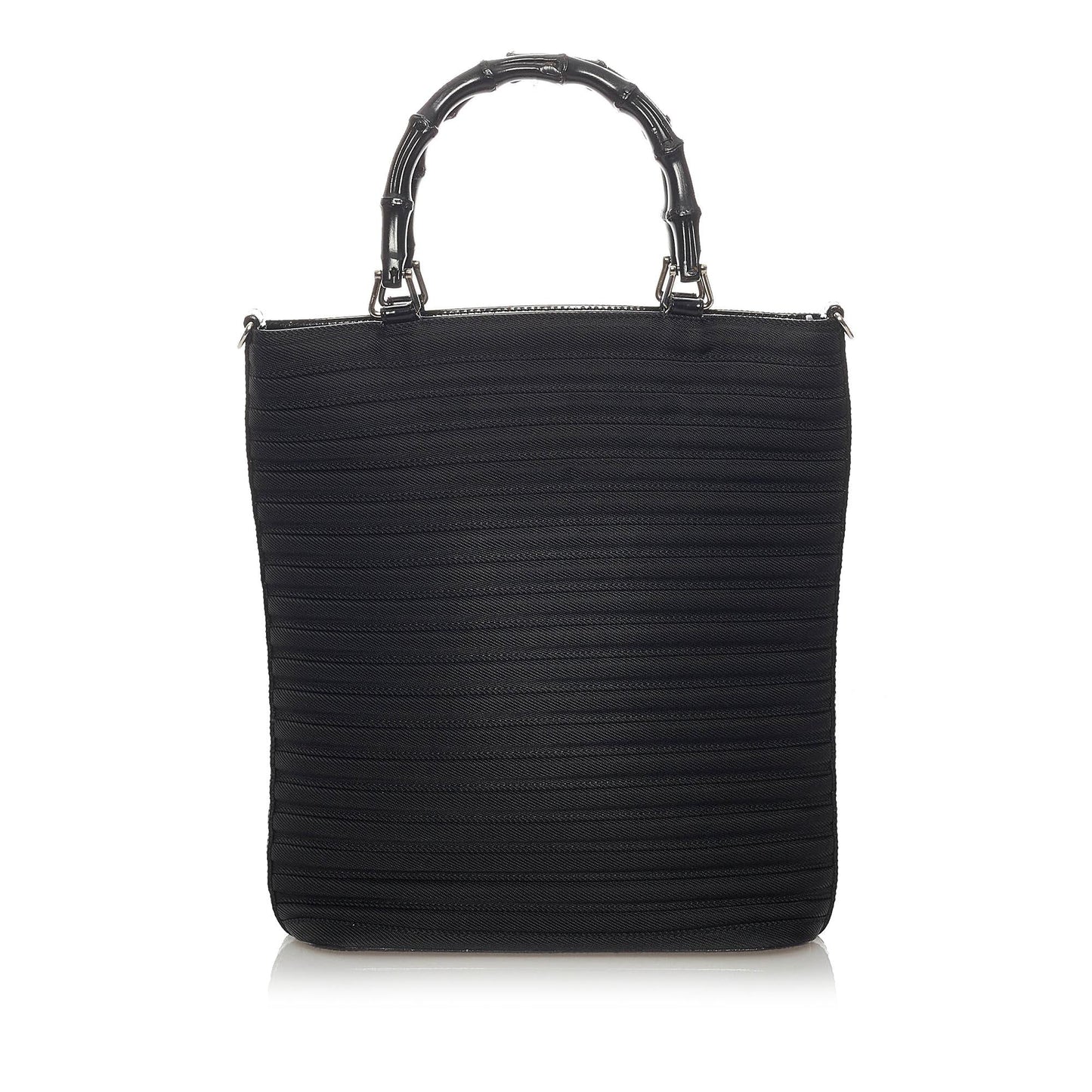 Gucci Bamboo SHG Canvas Black Satchel Bag 3
