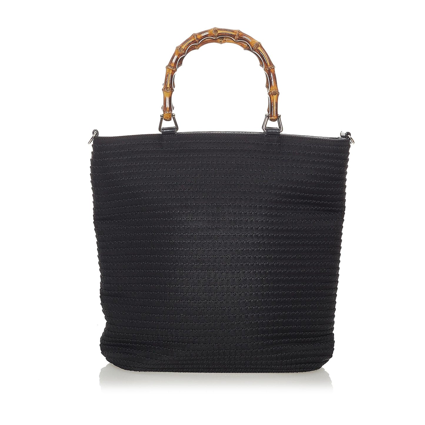 Gucci Bamboo SHG-0VJXo9 Canvas Black Satchel Bag