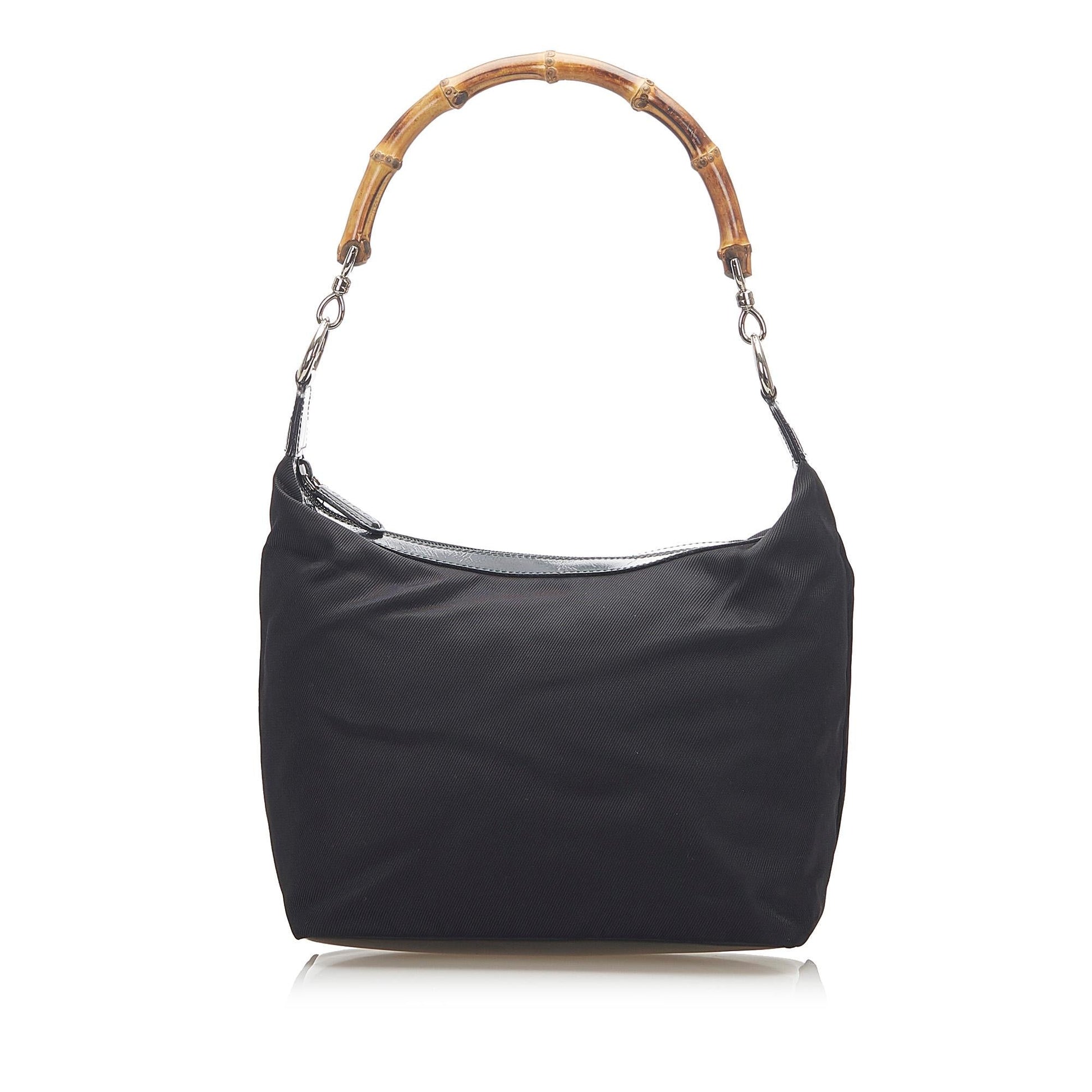 Gucci Bamboo SHG Canvas Black Shoulder Bag