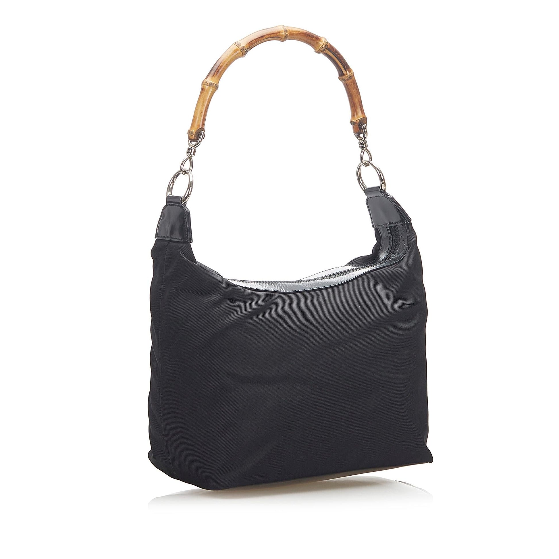 Gucci Bamboo SHG Canvas Black Shoulder Bag