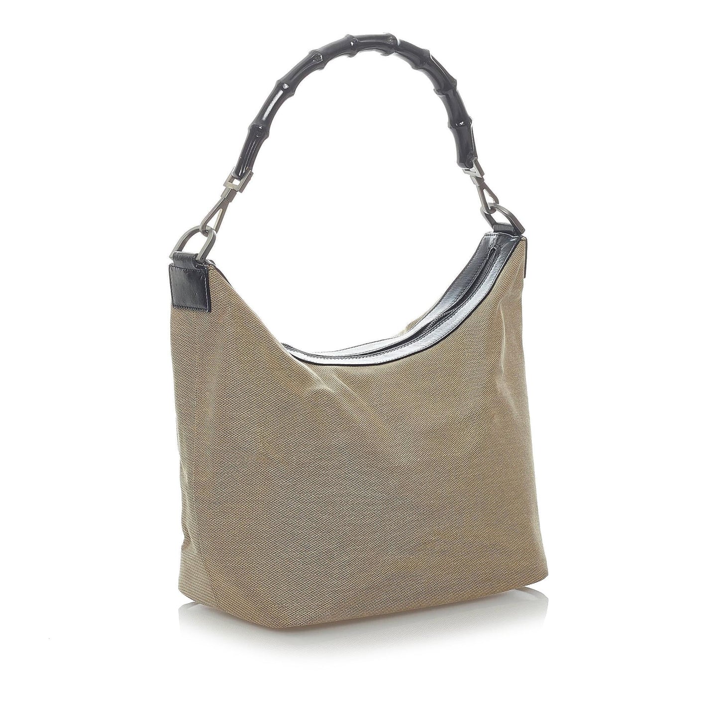 Gucci Bamboo SHG-UFHCRv Canvas Black Brown Shoulder Bag