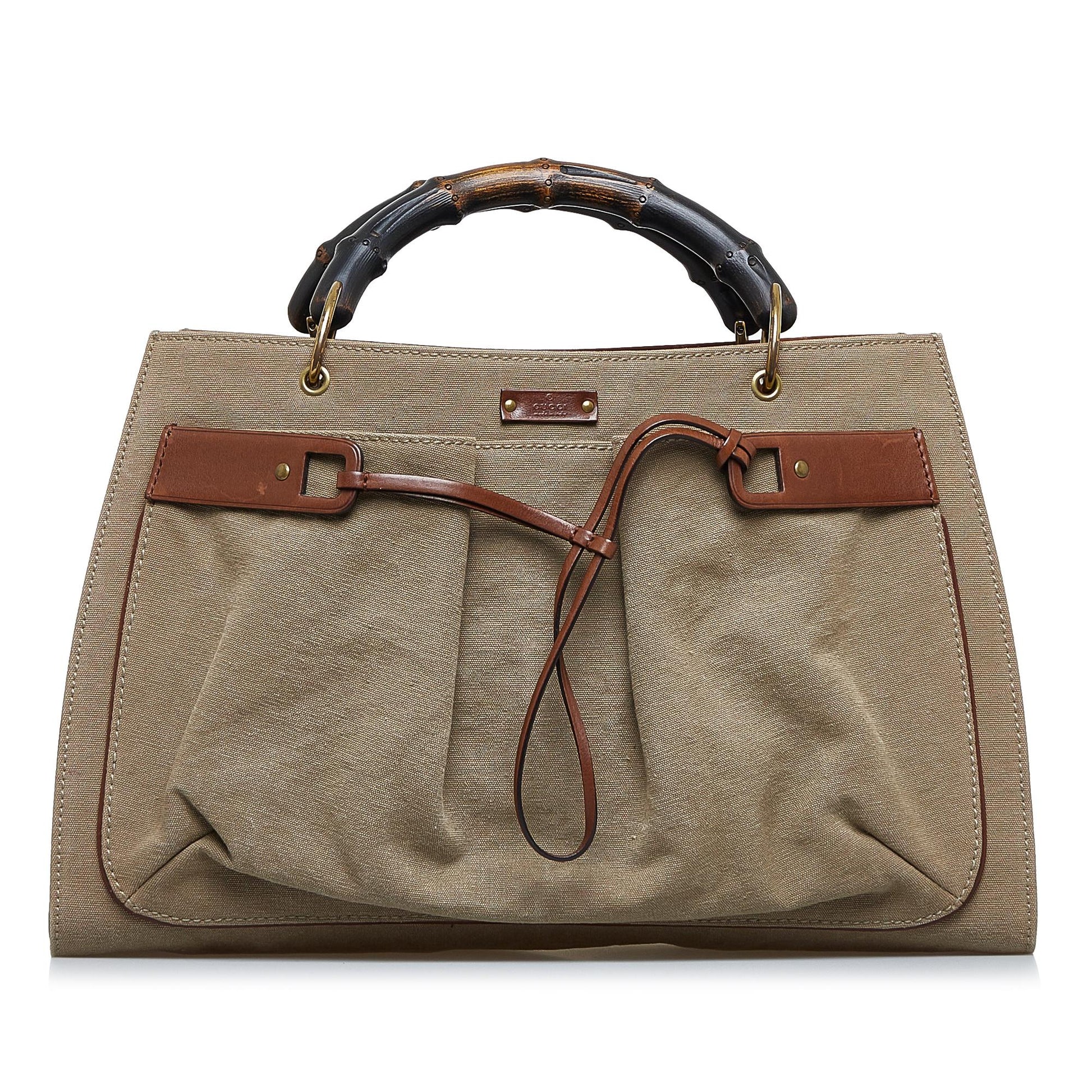 Gucci Bamboo SHG-Rl4F7t Canvas Brown Tote Bag