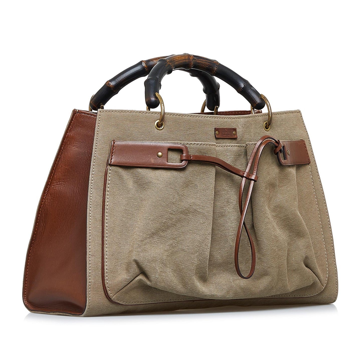 Gucci Bamboo SHG-Rl4F7t Canvas Brown Tote Bag