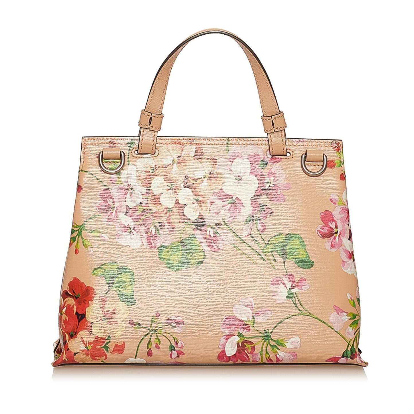 Gucci Bamboo Daily Blooms SHG Leather Calf Pink Satchel Bag